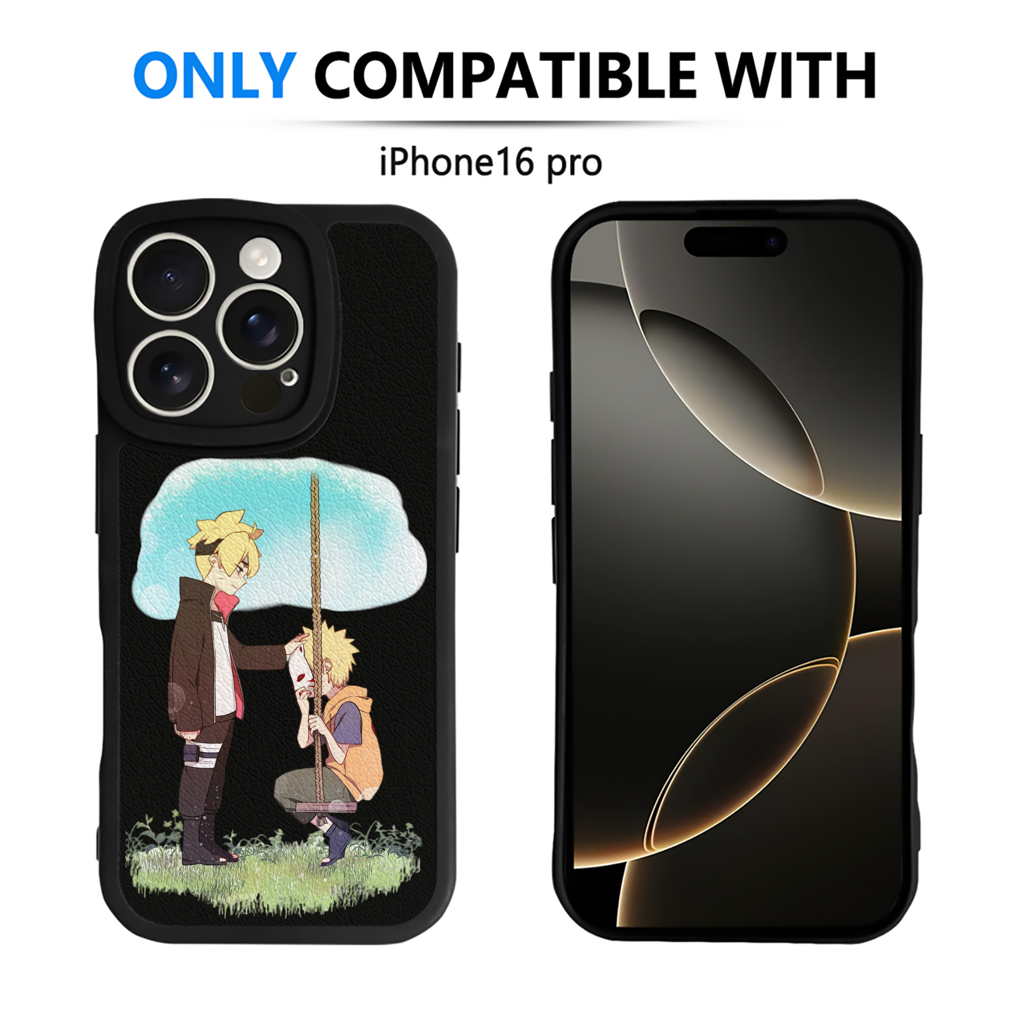 （画像用） NARUTO -ナルト- うずまき ボルト Uzumaki Boruto 【iPhone 16シリーズ対応】シリコンスマホケース（レザー調） 材質：シリコン